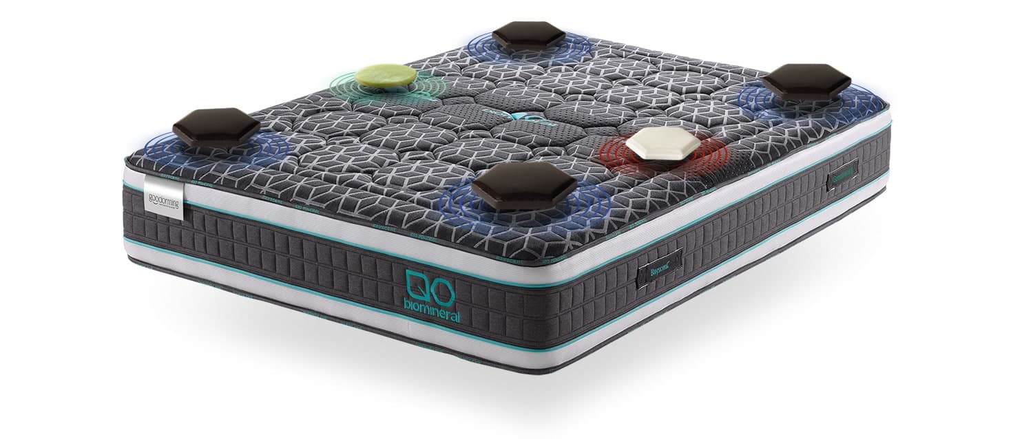 Colchão Biomineral Germânio — as 6 pedras no interior